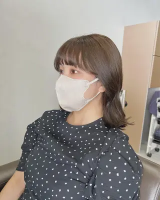 ミディアム カラー ボブパーマコテ巻き風 パーマNo1深江秀平のヘアスタイル