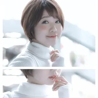 ショート カラー パーマ 川間 将彦のヘアスタイル