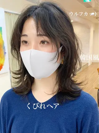 ミディアム 古沢 新のヘアスタイル