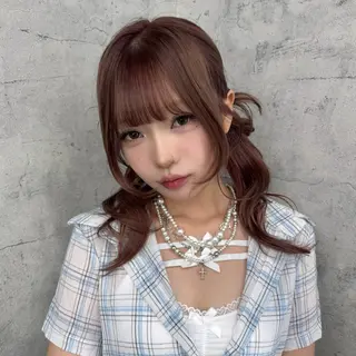 セミロング ヘアアレンジ JUNSHIN🦋 ヘアセット／カラーのヘアスタイル