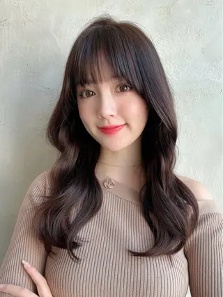 ロング カラー パーマ 新宿✨顔周りカット 韓国ヘア/坂本亜裟海のヘアスタイル