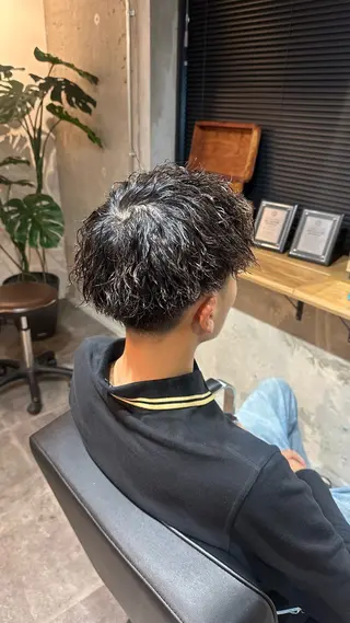 ショート パーマ メンズ 苗村 阿旺のヘアスタイル