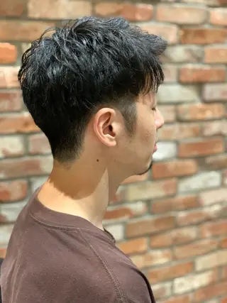 ミディアム パーマ メンズ HIROGINZAプレミアムバーバー赤坂店所属・田中 千恩のヘアスタイル