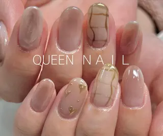 ミディアム カラー ネイル Queen nail所属・QUEENＮA IＬ JR寺田町1分のネイルデザイン