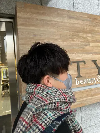 ショート メンズ メンズ/パーマ /フェード/岡山秀人のヘアスタイル