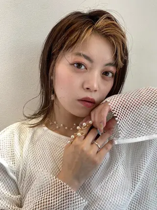 セミロング カラー 💘韓国カラー💘 クルミのヘアスタイル