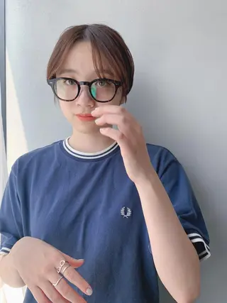 ショート カラー ボブパーマコテ巻き風 パーマNo1深江秀平のヘアスタイル