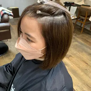 ミディアム レイヤー/韓国ヘア 杉浦結梨のヘアスタイル