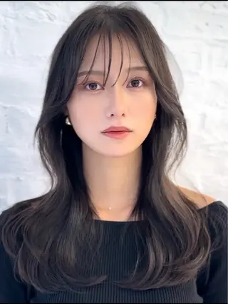 セミロング 前髪顔まわりカット 🌈中村海聖のヘアスタイル