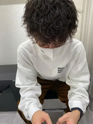 ショート パーマ メンズ ムトウセイマ/艶髪 /艶ケアWブリーチのヘアスタイル