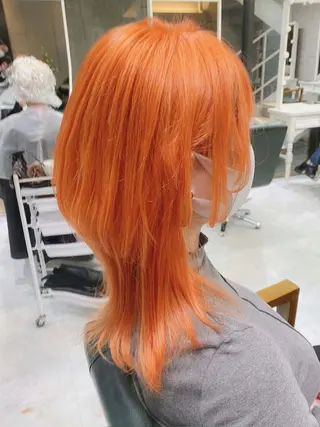 セミロング カラー メンズ 𝐍𝐚𝐧𝐚{ 原宿/ハイトーン🫧のヘアスタイル