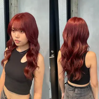 ロング カラー 暖色/ハイトーン/ カラー/HBLのヘアスタイル