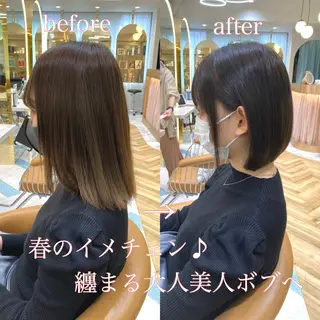 ショート カラー 髪質改善/縮毛矯正/ ボブ/店長/水野拓也のヘアスタイル