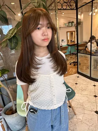 ロング ストンボブ/レイヤー 艶カラー💎ヒデジのヘアスタイル