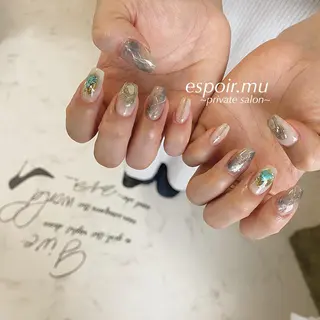 ロング ネイル espoir. muのネイルデザイン
