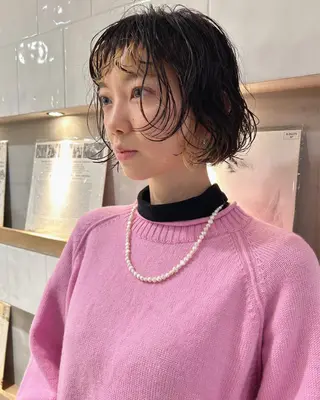 ショート パーマ Loom.所属・村上雅人 ナチュラルモードのヘアスタイル