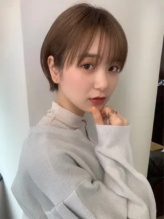 ショート カラー 縮毛矯正/ショート/ レイヤー/畑中正敏のヘアスタイル