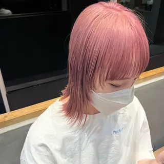 ミディアム カラー あやめ【顔まわり/レ イヤー/柔らかカラ】のヘアスタイル