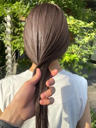 セミロング カラー 顔周りカット× 髪質改善【リョウ】のヘアスタイル