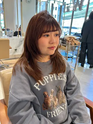 セミロング 野田阪神/レイヤー/ ハイライト/yuuのヘアスタイル