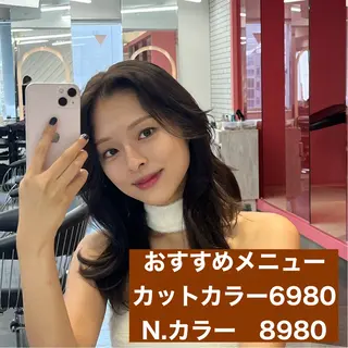 セミロング カラー 山崎/ボブ縮毛矯正 レイヤー髪質改善のヘアスタイル