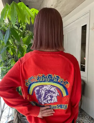 ミディアム カラー ベージュ🤎透明感 カラー🤎anriのヘアスタイル