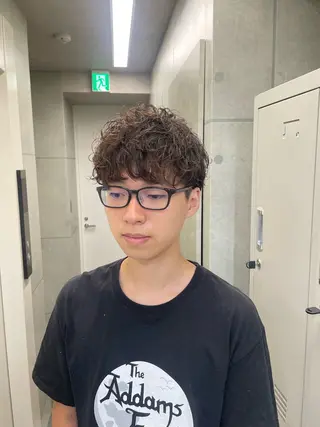 ミディアム パーマ メンズ CHROM TOKYO A.L.T所属・【メンズ・カット】 藪 清正のヘアスタイル