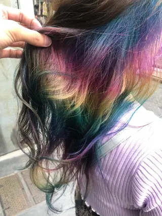 セミロング カラー 原宿サロン代表 デザインカラー伊藤卓のヘアスタイル