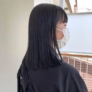 ミディアム カラー パーマ ヘアアレンジ メンズ キッズ ネイル マツエク・マツパ アイブロウ casane所属・暖色・前髪カット 🎗️佐藤ゆみこのヘアスタイル