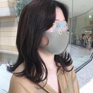 セミロング 韓国ヘア 🇰🇷 RUKA 🩵🤍のヘアスタイル