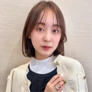 ミディアム カラー 🌱小顔ヘア/ボブ ミディアム/双葉🌱のヘアスタイル