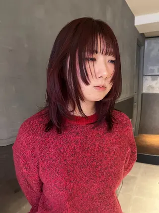 ミディアム カラー 田中 里奈のヘアスタイル
