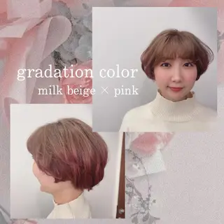 ショート カラー ヘアアレンジ eN°byyoureshair所属・🎀トップスタイリ スト湯川響🎀のヘアスタイル