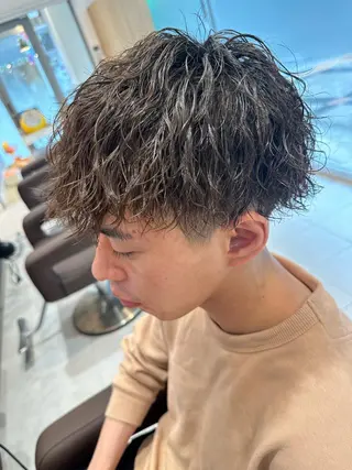 ミディアム パーマ メンズ 💈メンズ特化 美容師サキ💈のヘアスタイル