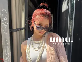 ミディアム カラー ヘアアレンジ umu.［韓国ヘア /レイヤーカット］のヘアスタイル