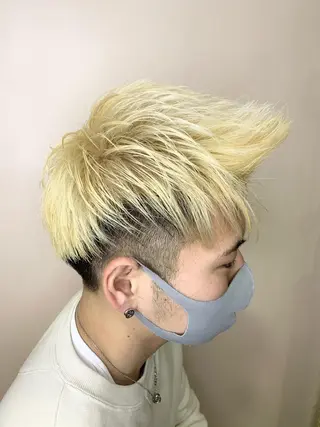 カラー メンズ mimiiy梅田 中崎町ハイトーンのヘアスタイル