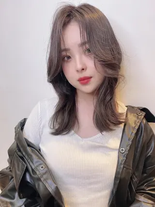 セミロング 23°NADAUN所属・岐阜1番韓国ヘア/ 星羅/23°のヘアスタイル