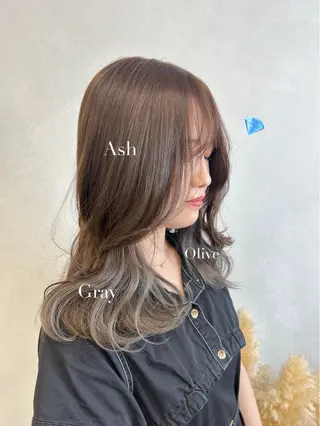 セミロング カラー 暖色･似合わせカラー (廣石沙英🎀)のヘアスタイル