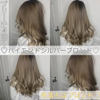 ロング カラー メンズ JuNブリーチに 縮毛矯正するプロのヘアスタイル