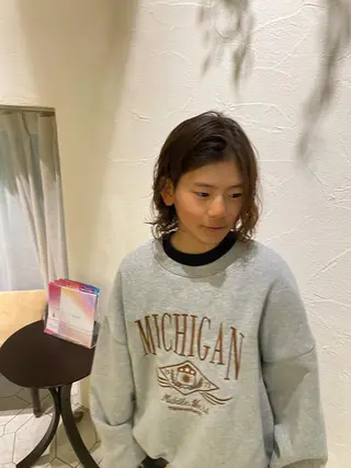 ミディアム パーマ メンズ 菊池大一 溝の口パーマのヘアスタイル