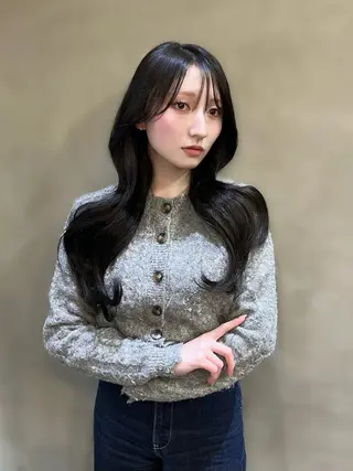 カラー ヘアアレンジ 似合わせ顔まわり カット💛森尾真由美のヘアスタイル