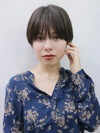 ショート カラー パーマ ヘアアレンジ ITbyALBUM 中野店のヘアスタイル