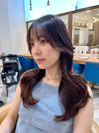 セミロング ‎🤍レイヤー/ 縮毛矯正🖤菊池瑛士のヘアスタイル