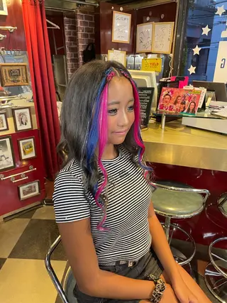 セミロング カラー 👑派手髪/カット 👑ANRYのヘアスタイル