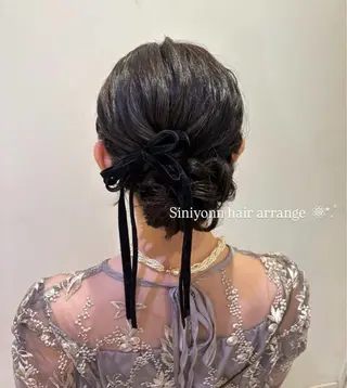 セミロング 横浜/髪質改善/ 暖色カラー/アレンジのヘアスタイル