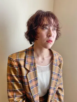 ショート パーマ 小日向 沙織のヘアスタイル