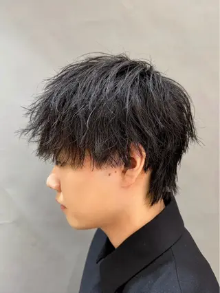 パーマ メンズ スパイキーショート/ センターパート/奈菜のヘアスタイル