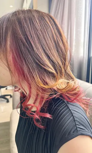 ミディアム カラー ヘアアレンジ 志田 ほん/ メンズパーマのヘアスタイル