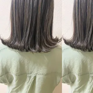 ミディアム カラー ツキノキ ミナのヘアスタイル