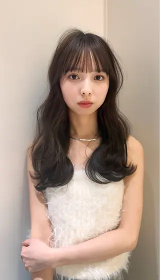ロング カラー ダブルカラー 韓国レイヤーKYONのヘアスタイル